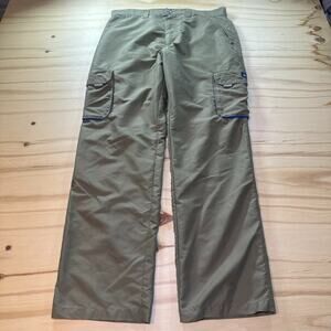 Vintage Y2K Quiksilver Tan Cargo Pants Baggy Mens Size 33x30 Polyester Skater